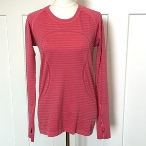 Lululemon Swiftly Tech Long Sleeve Shirt - Women's 10 - Pink Thumb Holes EUC!